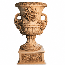 Classical Floral Relief Garden Urn with Ornamental Pedestal product on white background