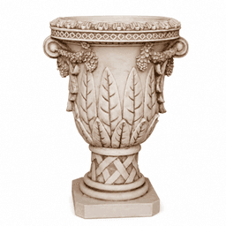 European Classical Grape and Leaf Relief Garden Urn Planter product on white background