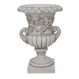 Classical European Grape Relief Twin-Handle Urn Planter product on white background