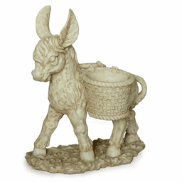 Donkey Sculpture with Basket Planter product on white background