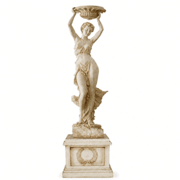 Classical Female Figure Garden Sculpture with Pedestal product on white background