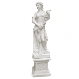 Classical Floral Maiden Statue with Decorative Pedestal product on white background