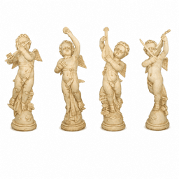 Classical Cherub Musician Garden Sculpture Series product on white background