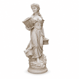 Classical Basket-Holding Maiden Garden Statue product on white background