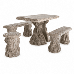 Faux Tree-Trunk Garden Table product on white background