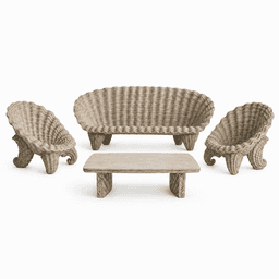 Shell-Shaped Outdoor Sofa and Chair Set product on white background