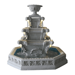 Classical European Tiered Illuminated Garden Fountain product on white background