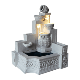 Classical European-Style Illuminated Tiered Urn Fountain product on white background