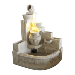 Classical Multi-Tier Urn Garden Fountain with Lighting product on white background