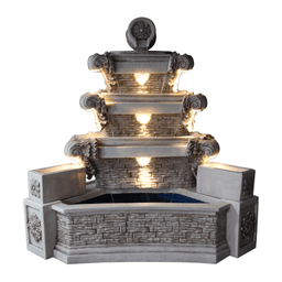 Classical Three-Tier Illuminated Cascade Garden Fountain product on white background