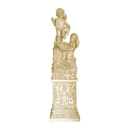 Classical Double Cherub Fountain Sculpture with Ornamental Pedestal product on white background