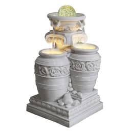 Illuminated Double-Urn Ball Cascade Garden Fountain
