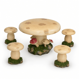 Mushroom Garden Table and Stool Set (1 Table + 4 Stools) product on white background