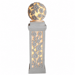 Illuminated Floral Sphere Garden Sculpture with Pedestal product on white background