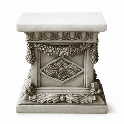 Classical European Floral Sculpture Pedestal product on white background