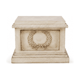 Classical Laurel Wreath Antique-Finish Square Pedestal product on white background