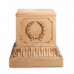 Classical Laurel Wreath Relief Sculpture Pedestal product on white background