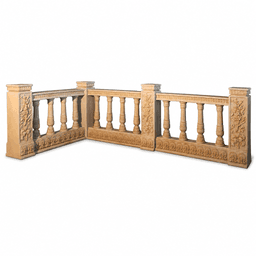 Classical Floral Relief Straight Balustrade product on white background