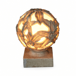 Carved Lotus Openwork Spherical Garden Lamp product on white background