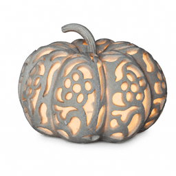 Large Illuminated Hollow-Carved Pumpkin Garden Sculpture product on white background