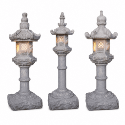 Oriental Pagoda-Style Garden Stone Lantern product on white background