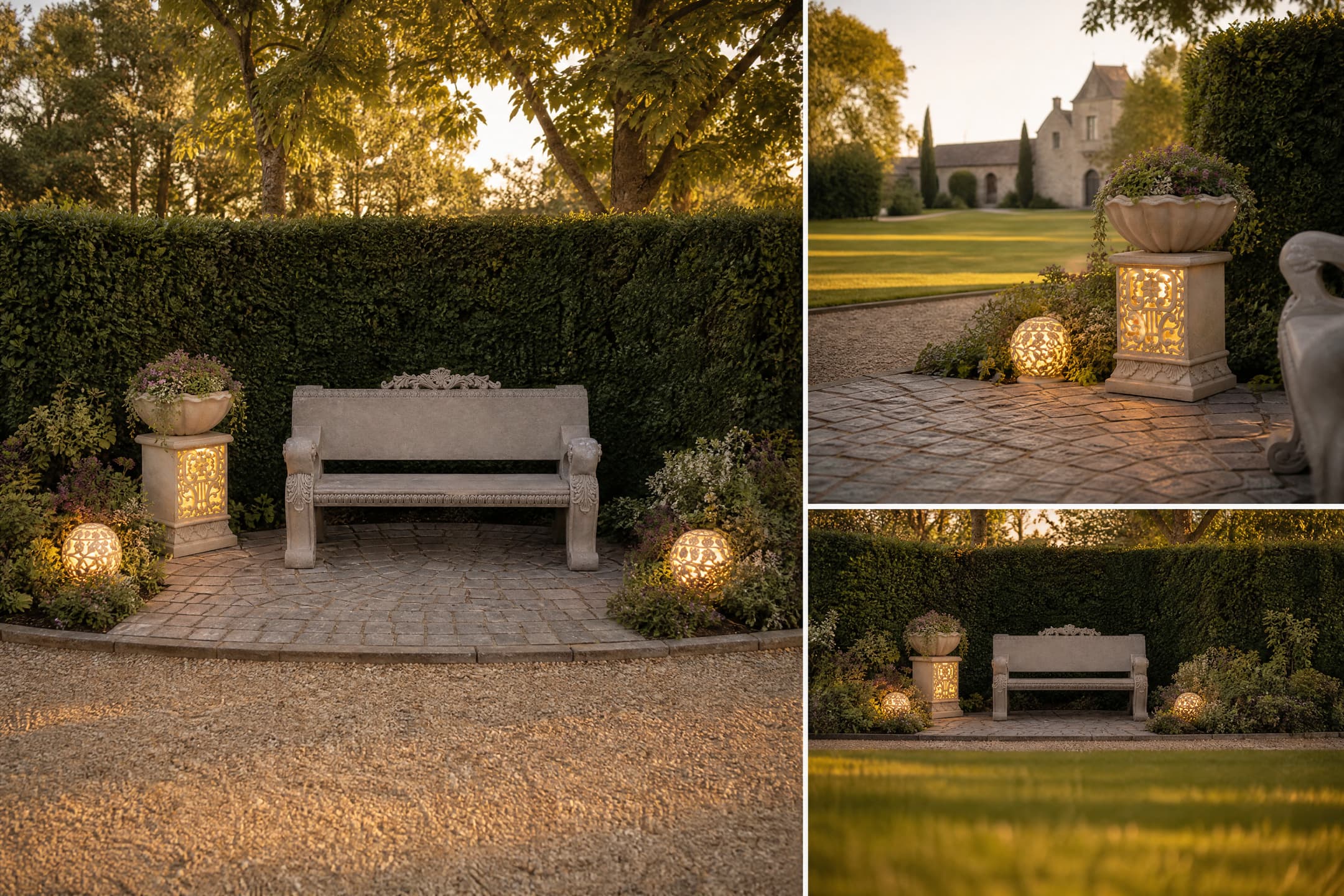Park Rest Area — hedge-bench (day)