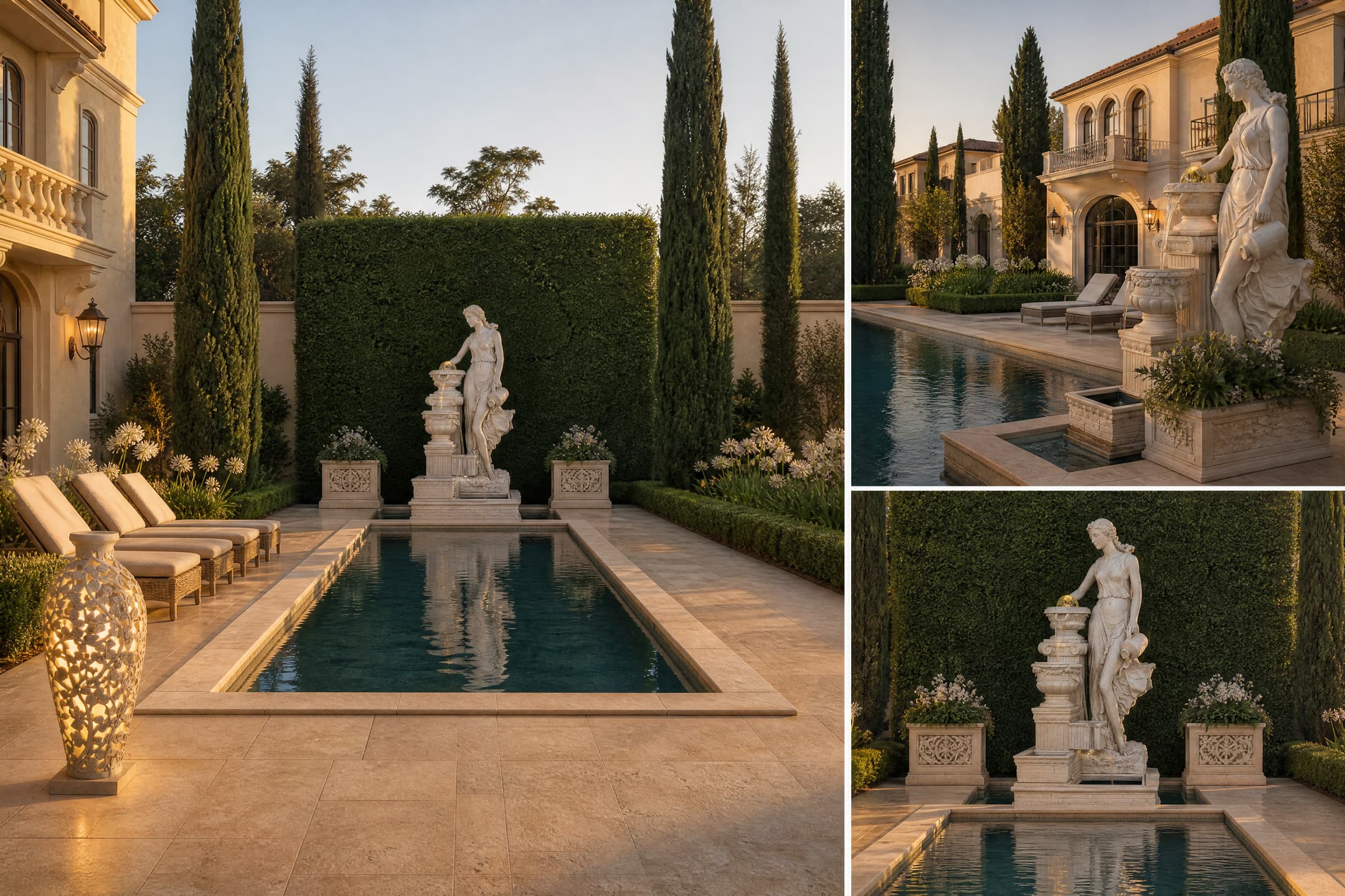 Villa Poolside — axis-statue (day)