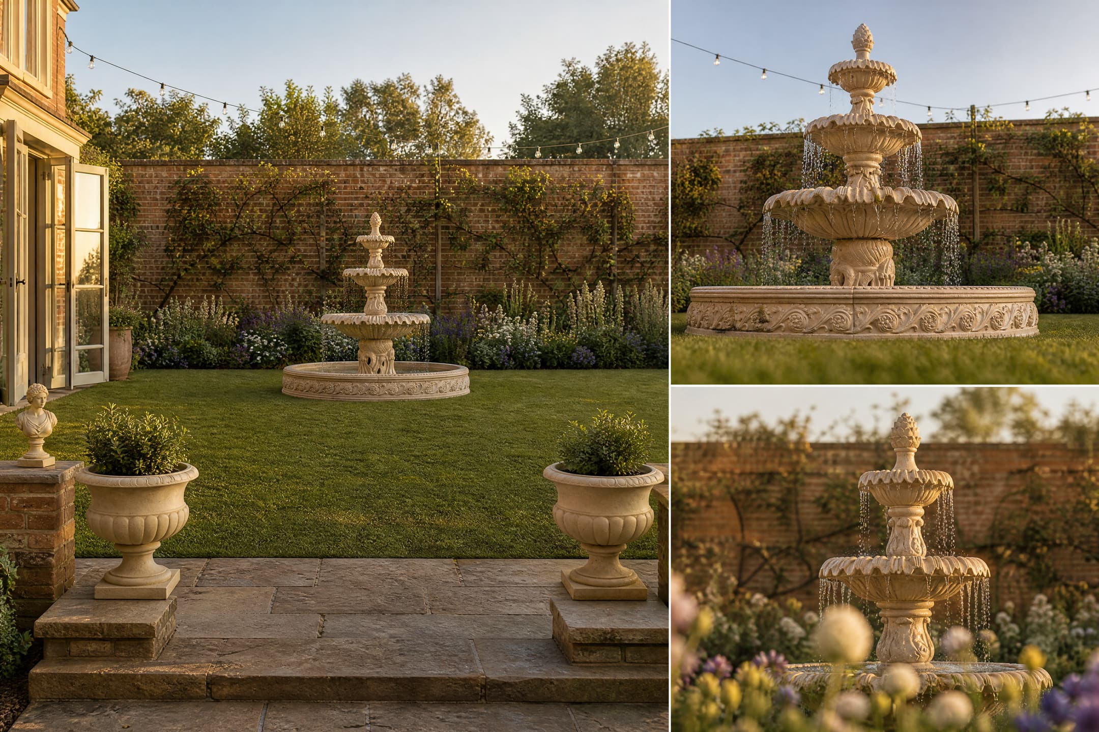 Reception Garden — lawn-fountain (day)